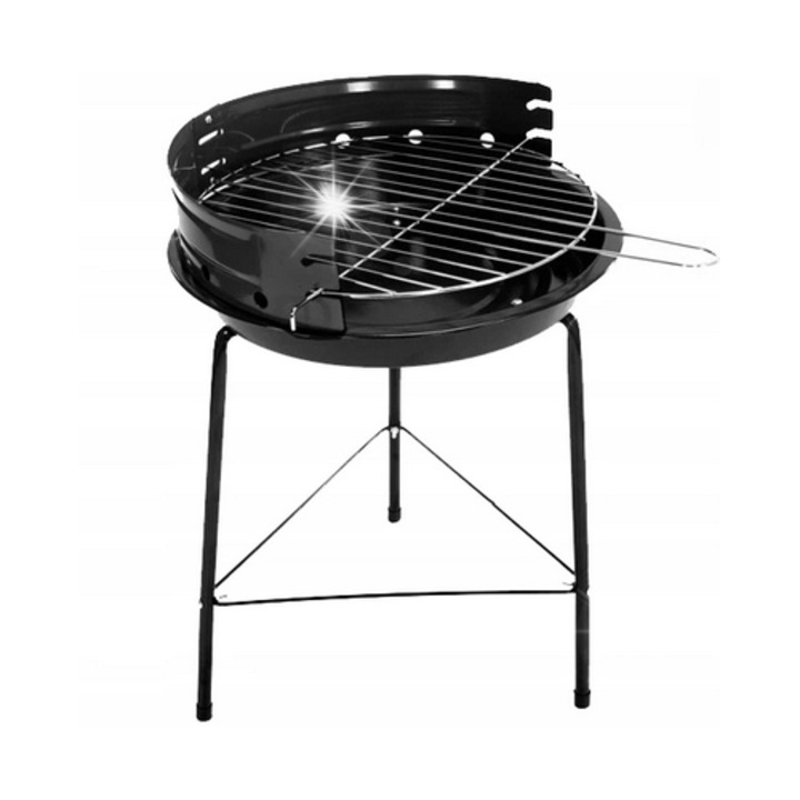 Gratar portabil, reglabil, cu gratar cromat, 33x46cm, pentru picnic
