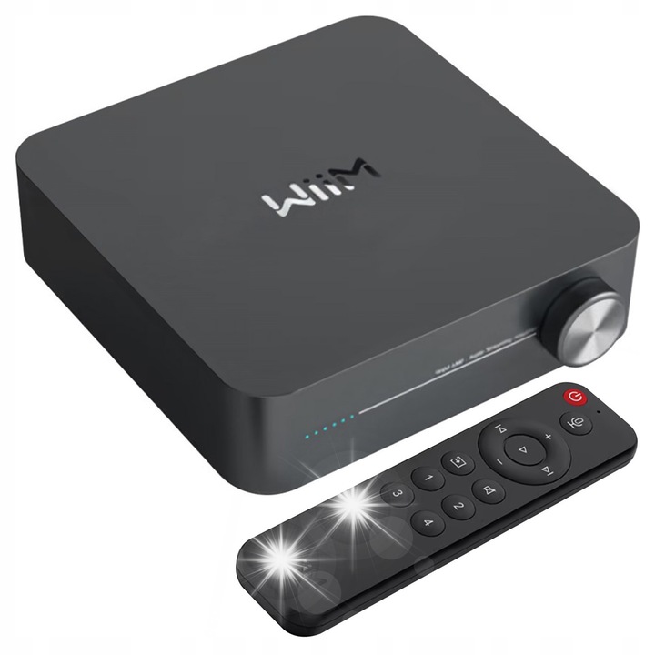 WiiM Amp integrált sztereó erősítő, 100W/4Ohm, Bluetooth 5.0, Wi-Fi, 190x60x190mm