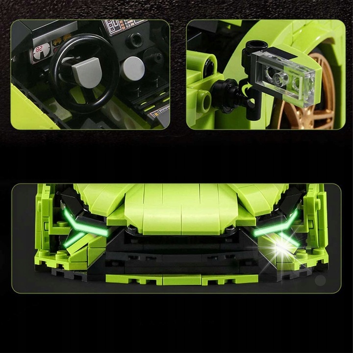 Set de constructie Lamborghini Sian, Mould King, 1:14, 1133 piese, 32x17x7,2cm