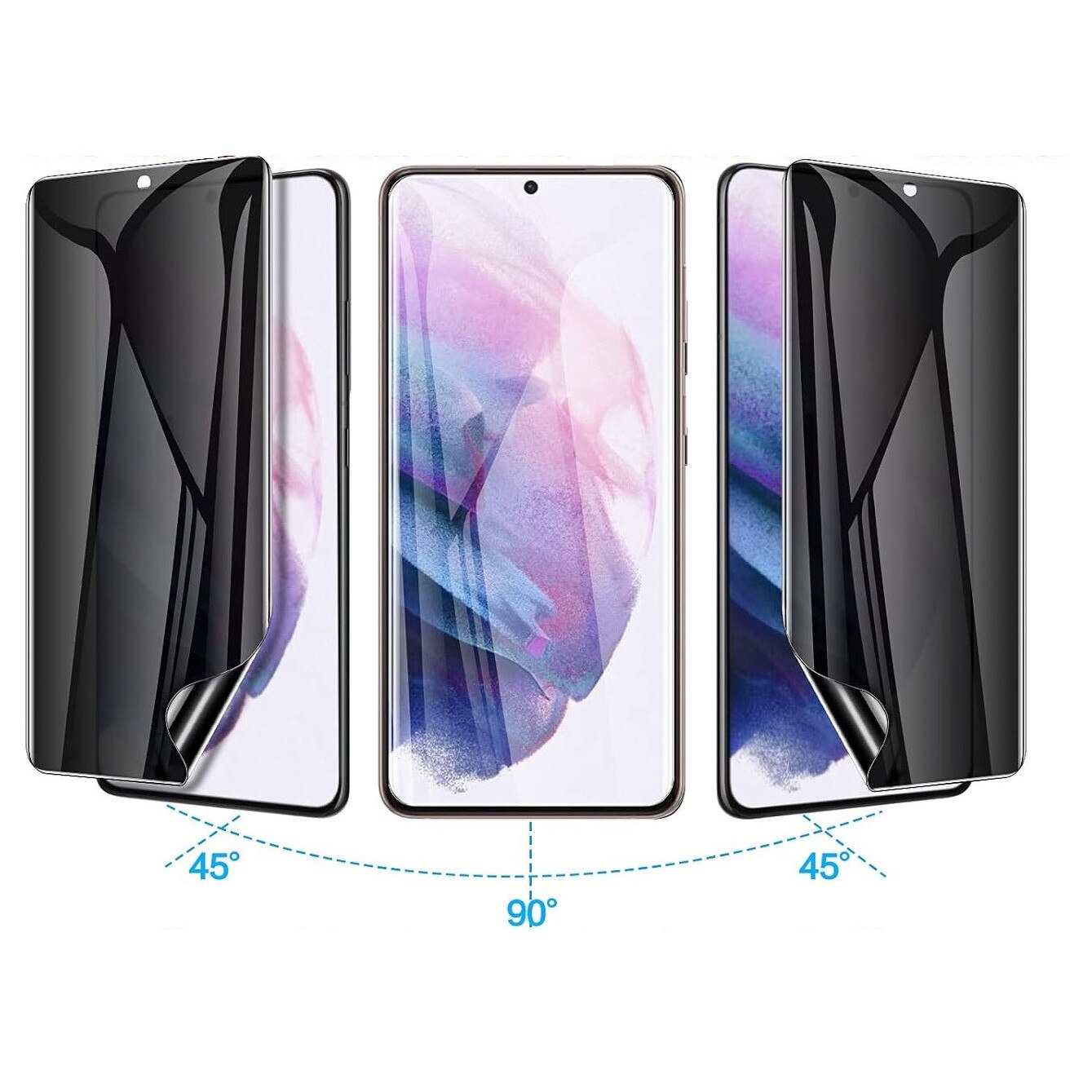 Folie protectie ecran Privacy pentru Samsung Galaxy A55, Hydrogel TPU, Full Cover, ISAG