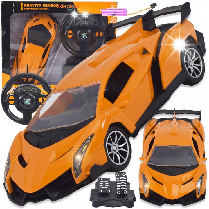Спортна RC кола с дистанционно управление, Skleplolki, 1:16, LED светлини, пълен комплект