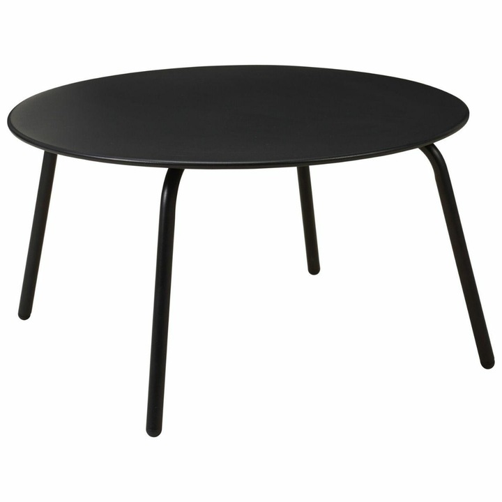 Mese set, HowHomely, masa de cafea metalica, 70x40cm, negru mat