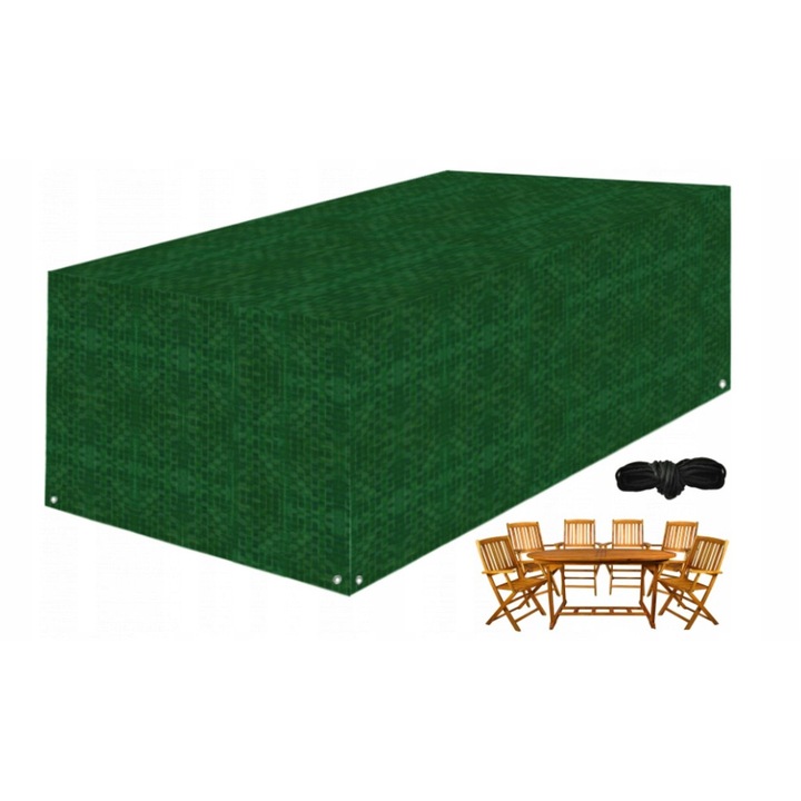 Kerti bútor garnitúra huzat, zöld, 100x180x240cm, vízálló, UV-álló
