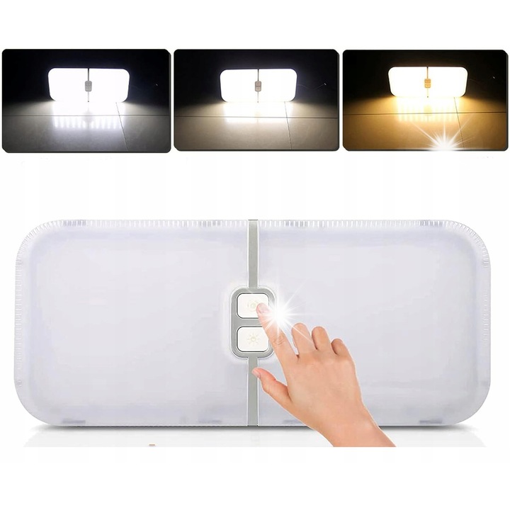 Lampa LED 12V-24V, 204 LED, 2700K-6500K, dimensiuni 12,8x29,8x1,87cm, set complet