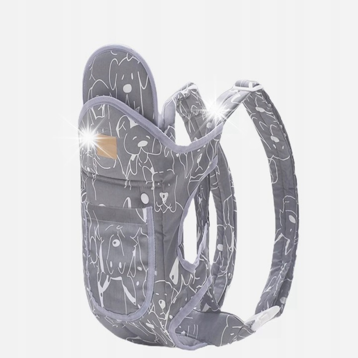 Marsupiu multifunctional, gri, 2,7-20 kg, material bumbac-poliester