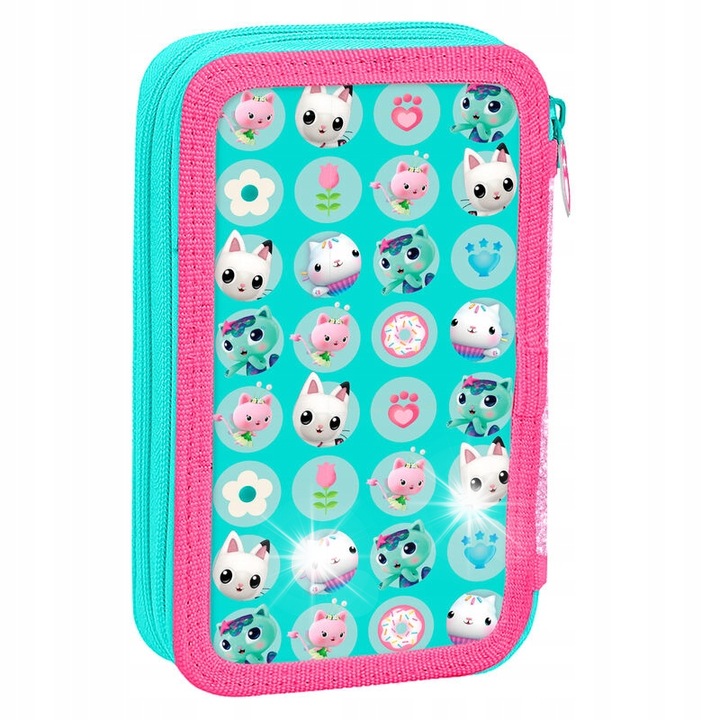 Piórnik Kids Euroswan Koci Domek Gabi, 2 rekeszes, 20x14x4cm, többszínű