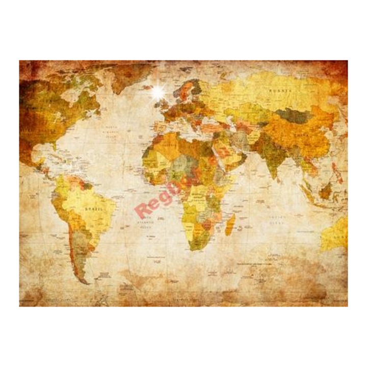 Fotótapéta Világtérkép VINTAGE 400x280cm, 8 részes szett, flíz