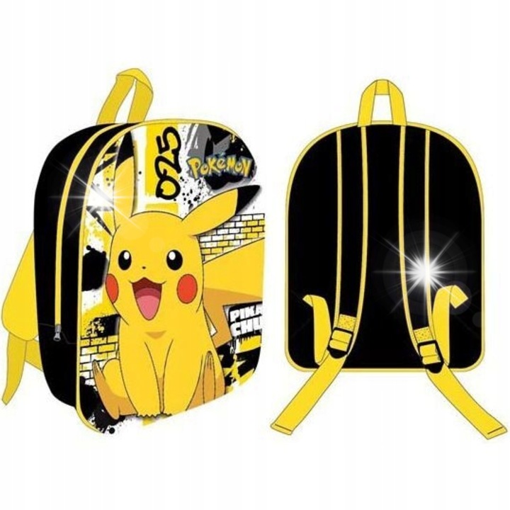 Difuzed Pokemon mini hátizsák, 1 rekesz, 2 oldalsó zseb, 29x22x9cm, többszínű