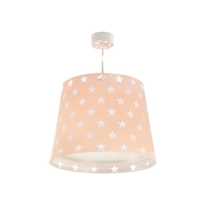 Lustra Dalber rozie cu stelute, 1 sursa de lumina, 33x25cm