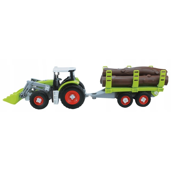 Tractor de jucarie, verde, 3 ani+, din plastic