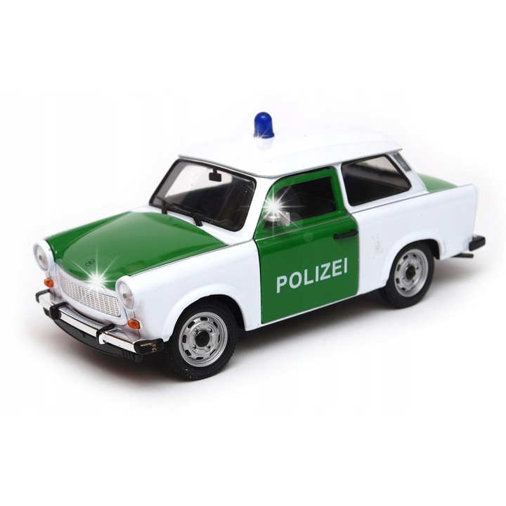 Trabant rendőrségi német 1:24, fém, műanyag, piros