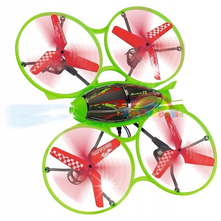 Quadcopter RC X3, 28cm, 2,4GHz, 4 canale, 4 motoare, pentru copii 12+