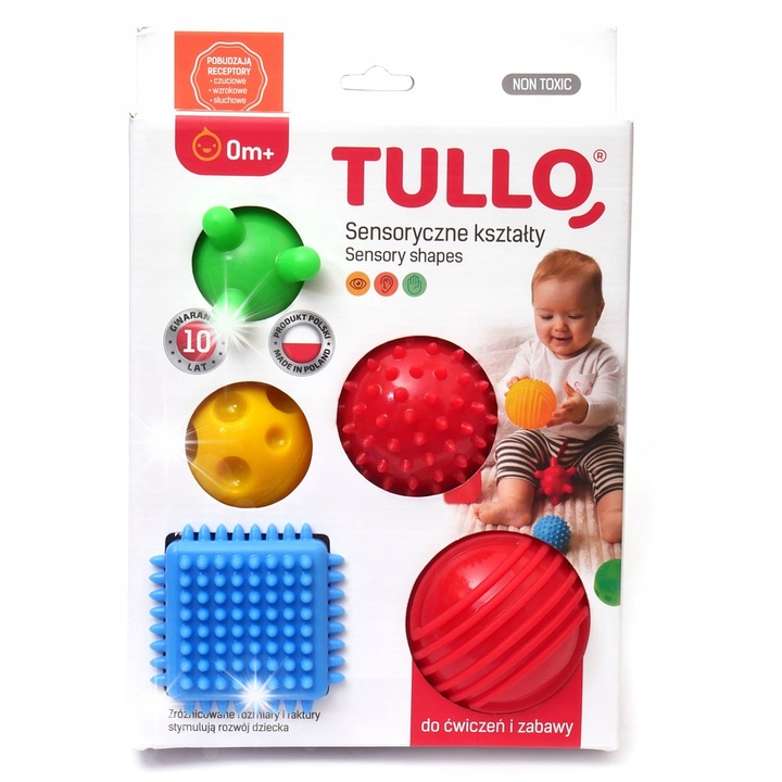 Tullo szenzoros játék szett, 5 db, 8,5x7,6x6,2cm, biztonságos babáknak 0+
