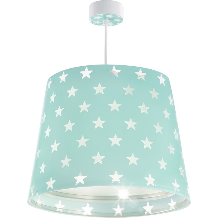Lustra suspendata Dalber, model 81212H, verde, 1 punct de iluminare, dimensiuni 33x35cm