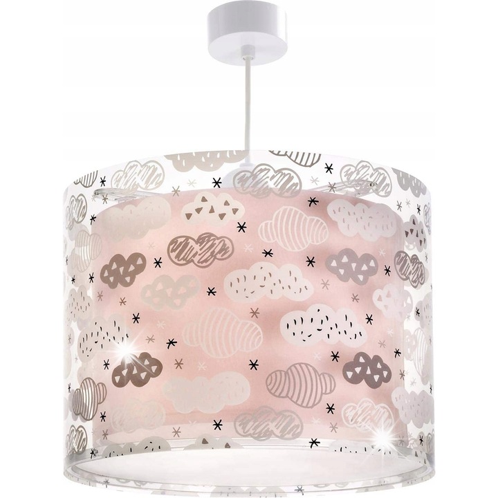 Lampa suspendata Dalber Chmurki, roz, 1 punct, 33cm diametru, inaltime ajustabila 35-80cm