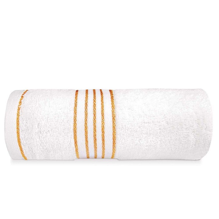 Törölköző Tiwano 70x140 fehér arany csíkos szegéllyel 500 g/m2