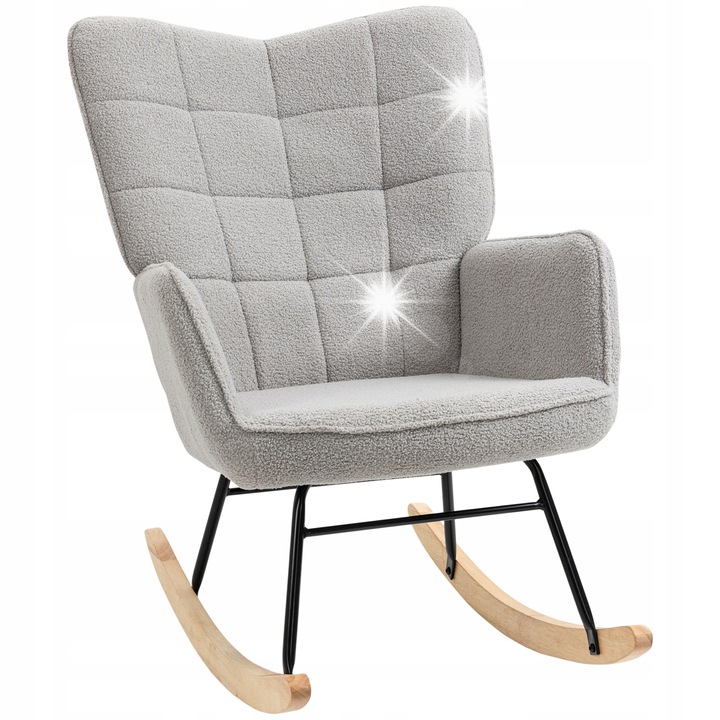 Fotoliu Bujan Homcom, design loft, suport 120 kg, culoare jasnosara, dimensiuni 71x92x101cm