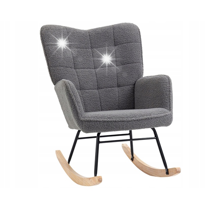 Fotoliu Bujan Homcom, design loft, suport 120 kg, culoare gri inchis, dimensiuni 71x92x101cm