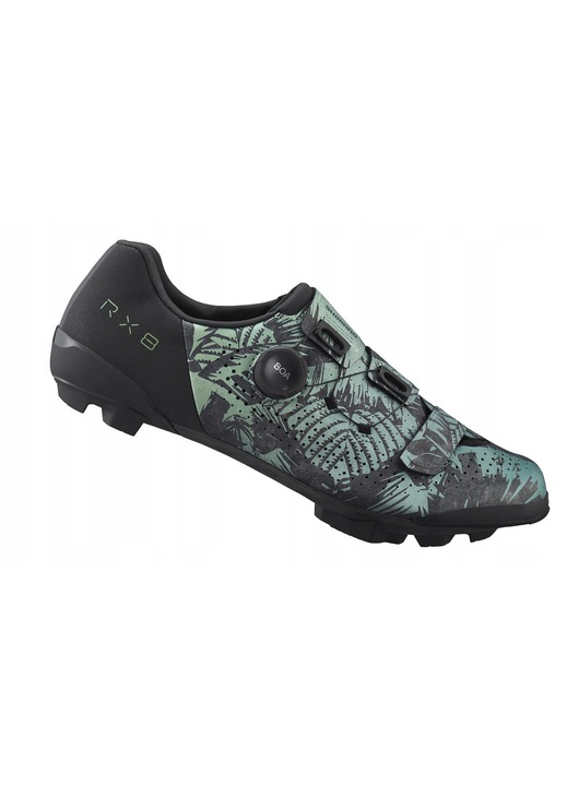 Мъжки спортни обувки Shimano SH-RX801, тропически листа, еластична синтетична кожа, карбонова подметка, система BOA, 46 EU