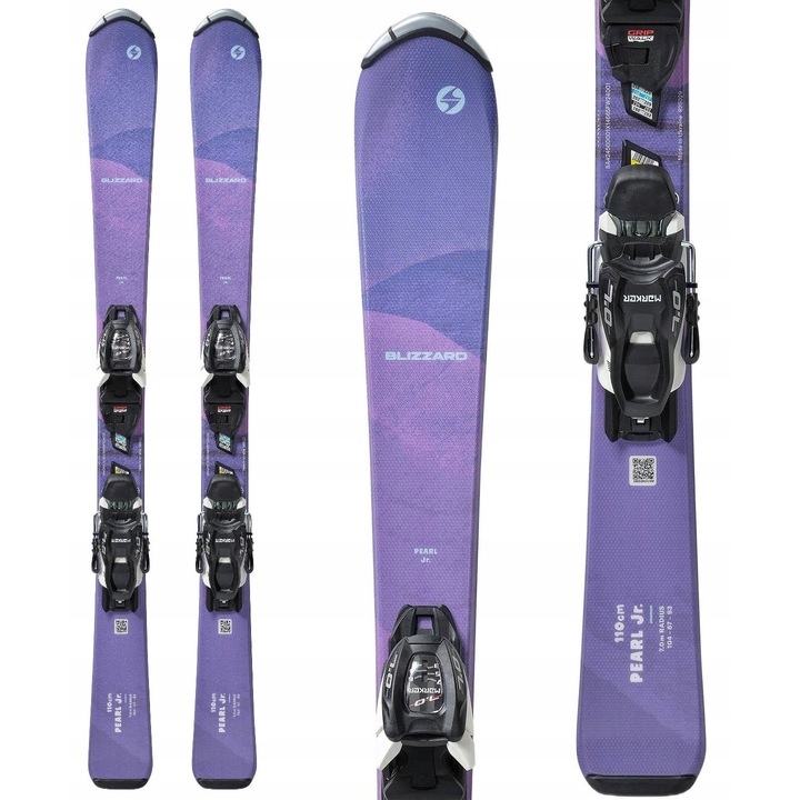 Schiuri pentru fetite Blizzard Pearl Jr, 120cm, violet, cu legaturi FDT