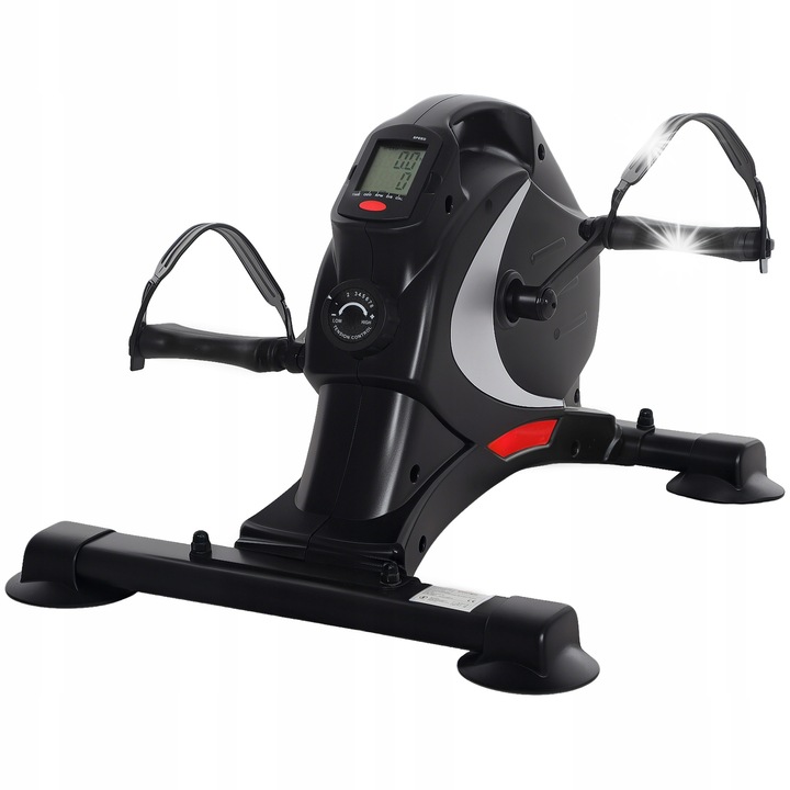 Mini rower de antrenament, SPORTNOW, 8 niveluri de rezistenta magnetica, negru, 58x48x37cm