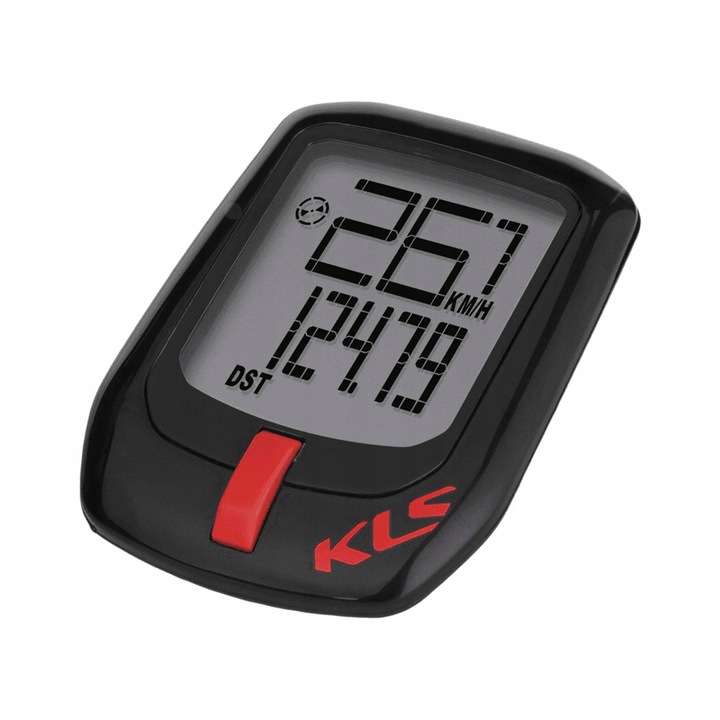 Ciclocomputer Kellys Direct, fara fir, 7 functii, negru-rosu, dimensiuni compacte