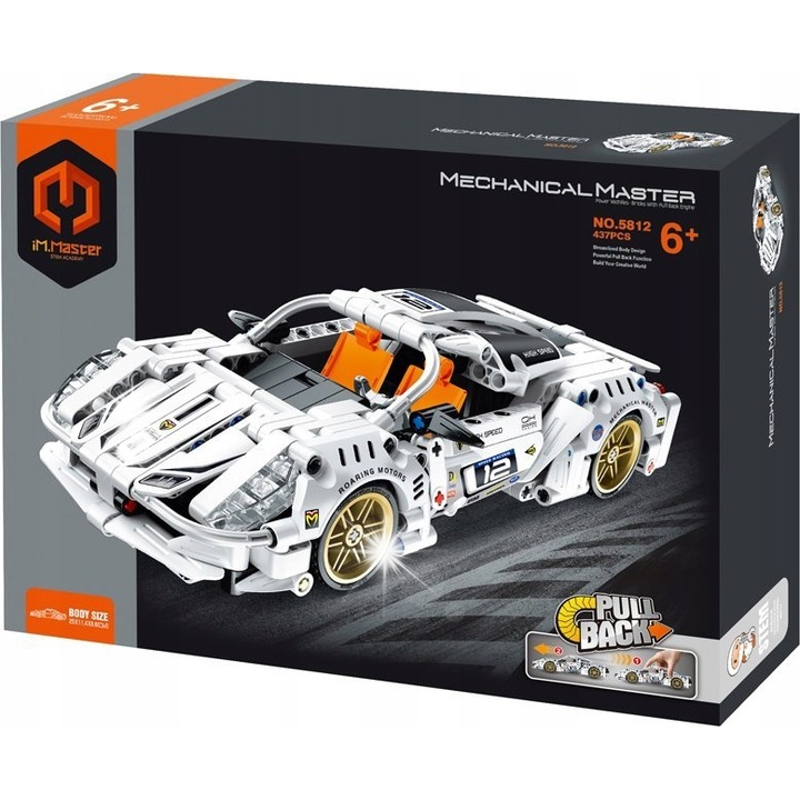 Super Auto építőkészlet, Im.Master, 437 elem, fehér