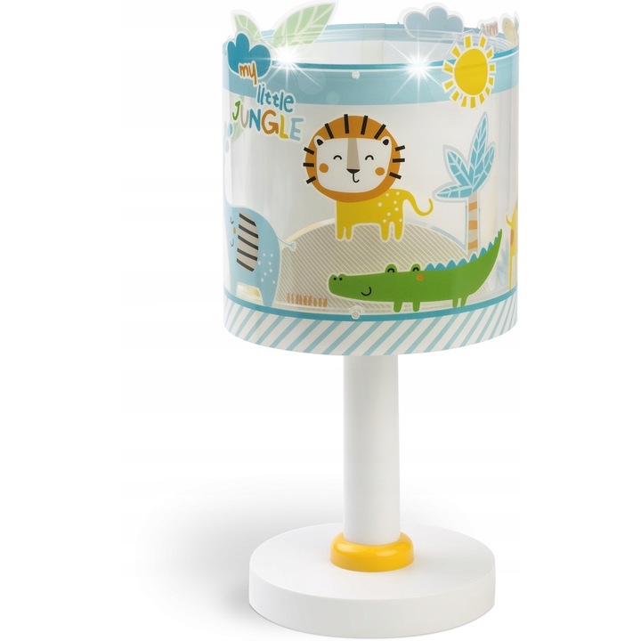 Lampa de birou 1-punct Dalber, motiv jungla, multicolor, 15x30cm