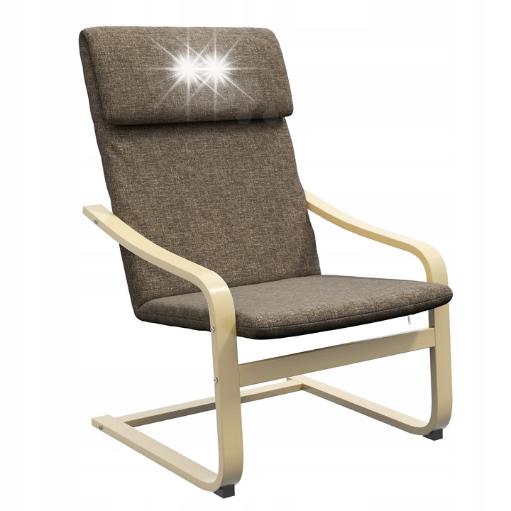 Fotoliu HOMCOM, cu spatar si brate, 66,5x80x99cm, culoare brown, material: in, lemn de eucalipt, capacitate maxima 120kg