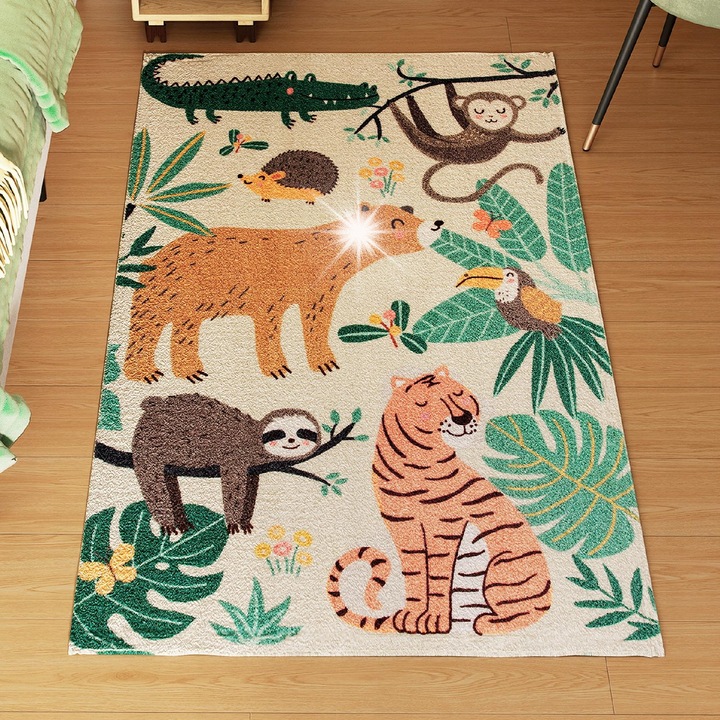 Covor Antiderapant HOMCOM, Motif Dungel, Multicolor, 150x80cm