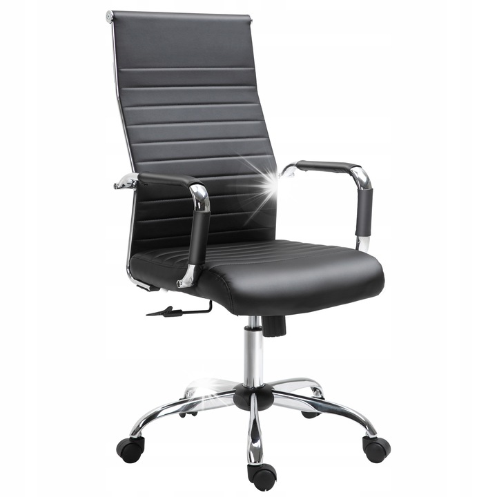 Scaun birou Vinsetto, ergonomic, negru, 54x62x104-114cm, cu inaltime reglabila, cu suport pentru brate