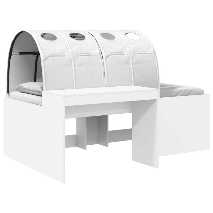 Set Pat cu tunel 4 pcs vidaXL, Stejar artisanal si albastru deschis