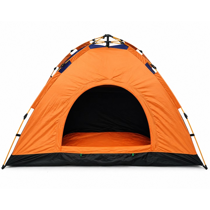 Cort camping cu ridicare automata pentru 6 persoane, spatios, rezistent la vant, apa, material impermeabil, dimensiuni 2.3 x 2.3m