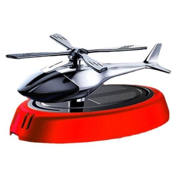 Autó illatosító, helikopter alakú forgó napelemes aromaterápia, 11x6cm