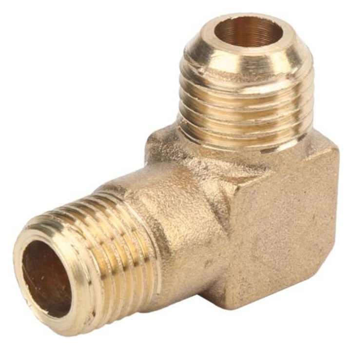Kompresszor tömlő csatlakozók, G1/4 x M14, 90 fokos, sárgaréz, készlet