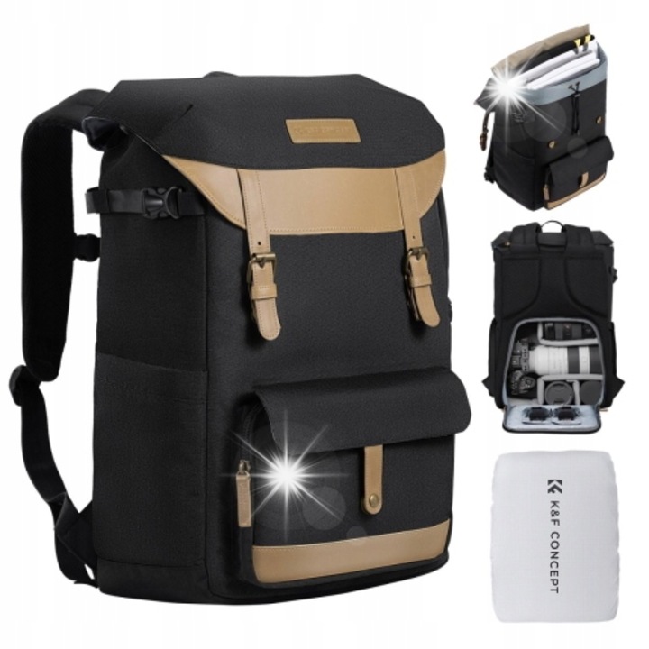 K&F Concept KF13.066V12 fotós hátizsák, 20L, variálható rekeszek, fekete