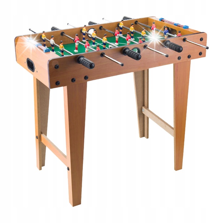 Masa foosball din lemn, joc de fotbal de masa, 69x37x65cm, pentru familie