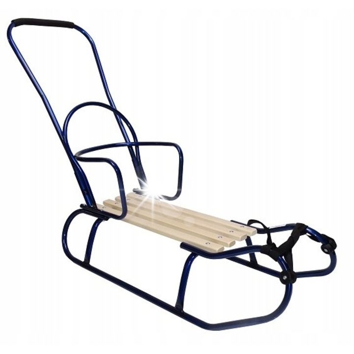 Sanie metalica Matpol cu spatar si parasitor, 95x40x19,5cm, lemn de fag, capacitate 110kg