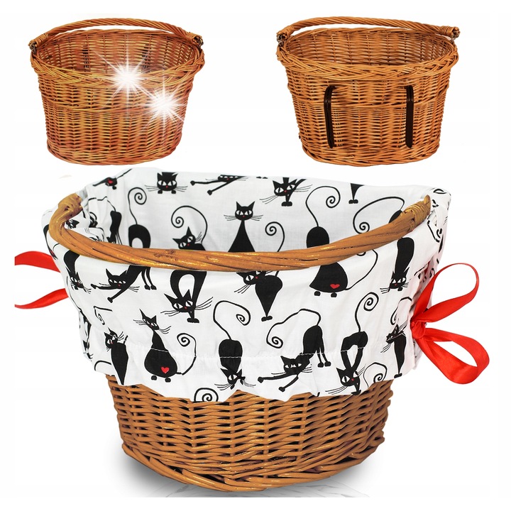 Rattan kosár Reverse kerékpárhoz, fehér, szett 35x24x23cm magassággal, 5kg kapacitás