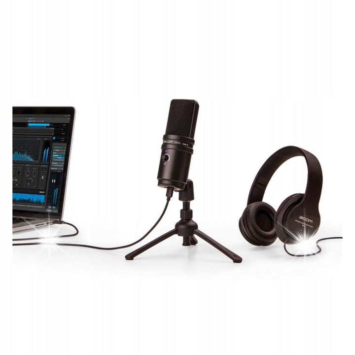 Mikrofon USB ZUM-2, szett ZHP-2 fejhallgatóval, szuperkardioid, 20-20.000 Hz, 54x150mm