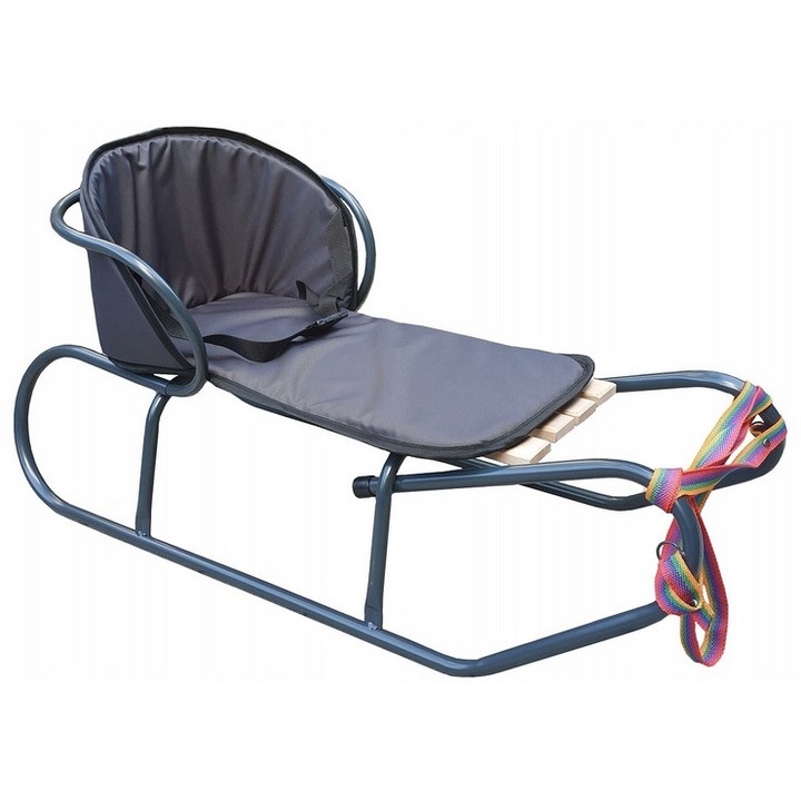 Saltea pentru sanie, multicolor, 56x29x24cm, cu curea de prindere pentru copil