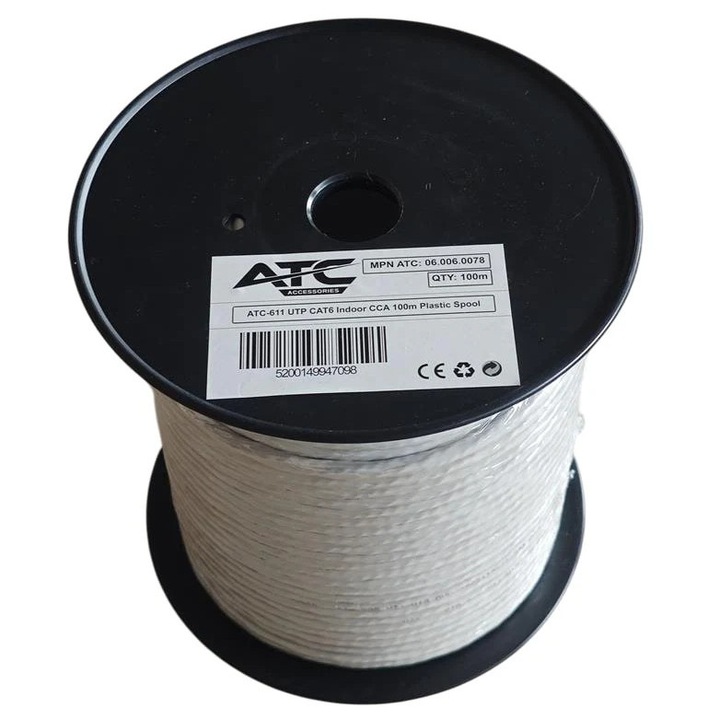Cablu CAT6, Atc, 100m, CCA, interior