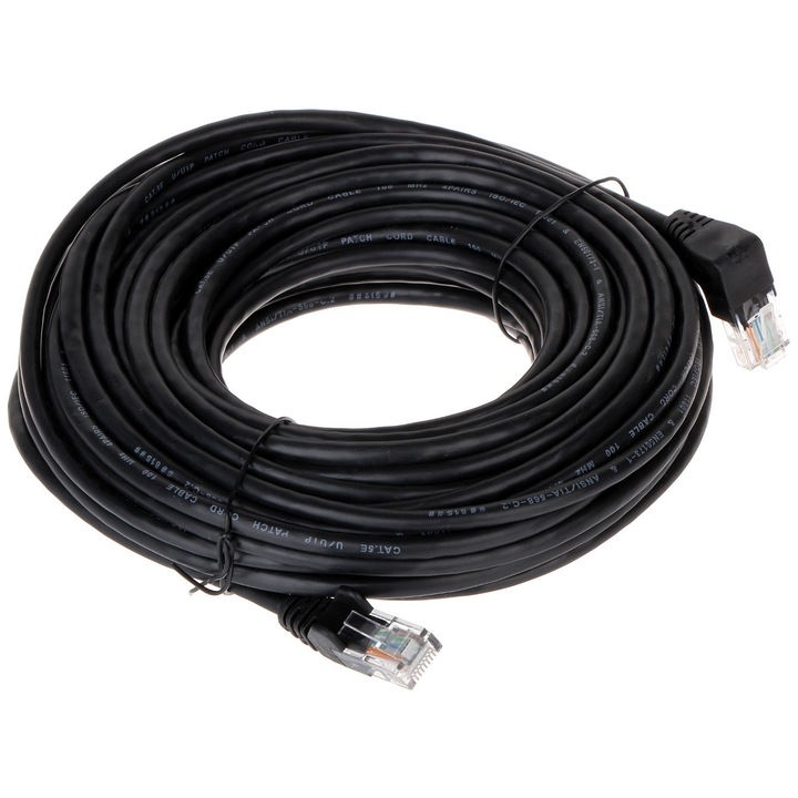 PATCHCORD RJ45 DELTA kábel 15m, UTP cat. 5e, fekete