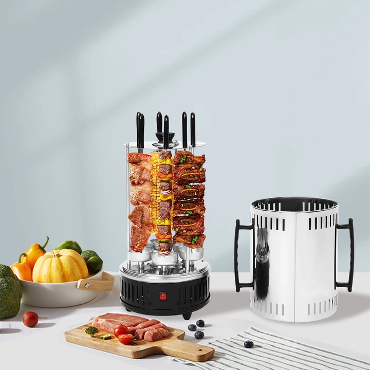 Gratar kebab si shawarma, Pe stativ, Compact, Montaj si curatare usoare, Orificii de ventilatie anti-supraincalzire