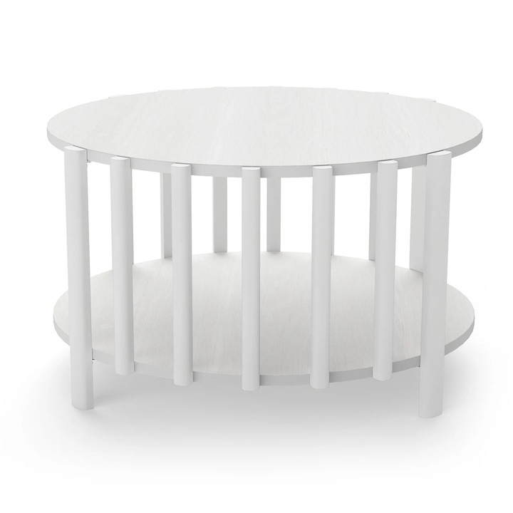 Masuta laterala din lemn, Masuta de cafea rotunda, Design minimalist, Multifunctionala, Pentru living, Decor casa