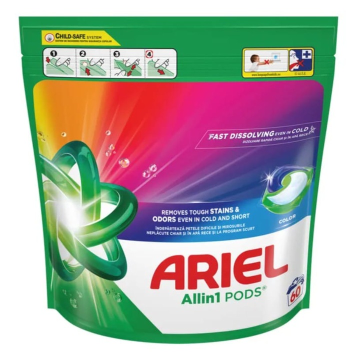 Detergent capsule pentru rufe Color All in 1 Pods, 60 spalari