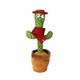 Jucarie interactiva Cactus Vorbitor si Dansator, 32 cm, cu costumas de petrecere, cu baterii incluse, danseaza si repeta ceea ce spune copilul, Verde