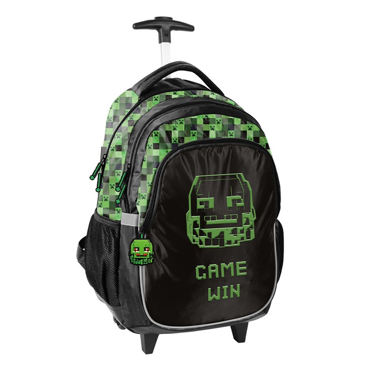 Ghiozdan Tip Troler pentru scoala MINECRAFT GAME PIXEL multicolor