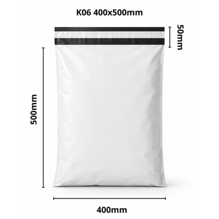 Set 100 plicuri de curierat K6 400X500mm+50 mm (0722) 55micr