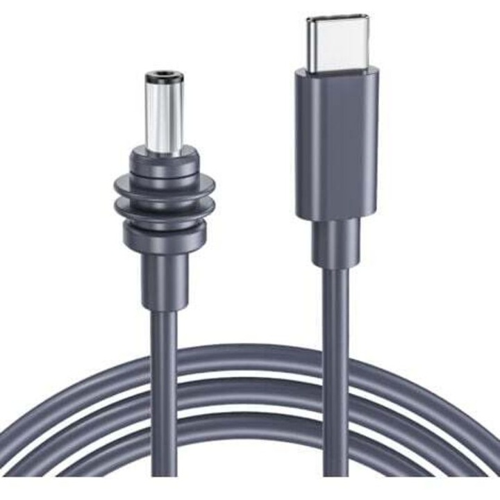 Cablu de alimentare USB-C direct, 10m, impermeabil, gri